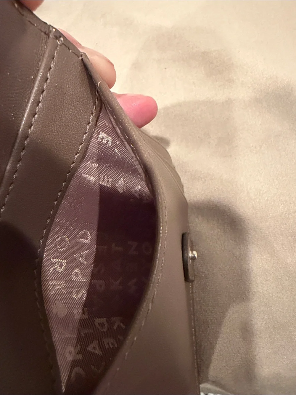 kate spade Brown Pebbled Leather Zip Around Wallet
